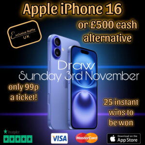 Apple iPhone 16 or £500 Cash Alternative + 25 Instant Wins
