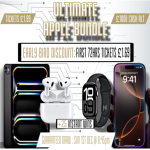 Ultimate Apple Bundle Or £1000 Cash Alternative +25 Instant Wins