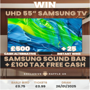 55" Samsung TV and Sound Bar + £100 Cash or £500 Cash Alternative