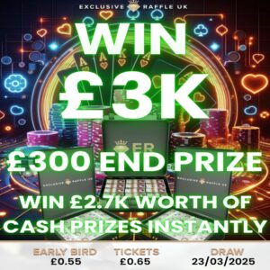 WIN £3,000 - £300 End Prize